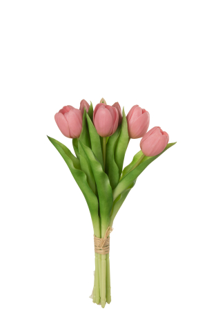 SALE % - Buchet plante artificiale, Material sintetic, Roz, 12.5x9x31.5
