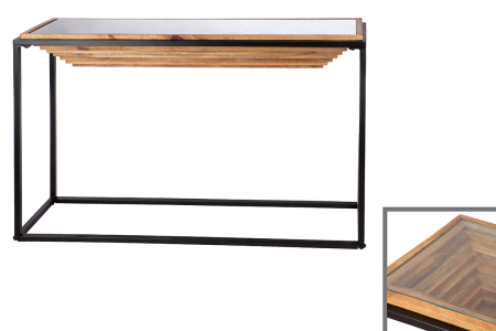 Bufet, dreptunghiular, "Moorea", Metal, maro, negru, PU 1, L. 35 cm, L. 120 cm, H 77 cm [1]