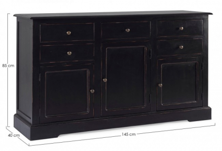 Bufet Jefferson, Lemn, Negru, 145x40x85 cm [1]