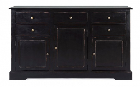 Bufet Jefferson, Lemn, Negru, 145x40x85 cm [2]