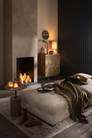 SALE % - Bufet, Nino, Metal/Lemn Mango Natur/Auriu