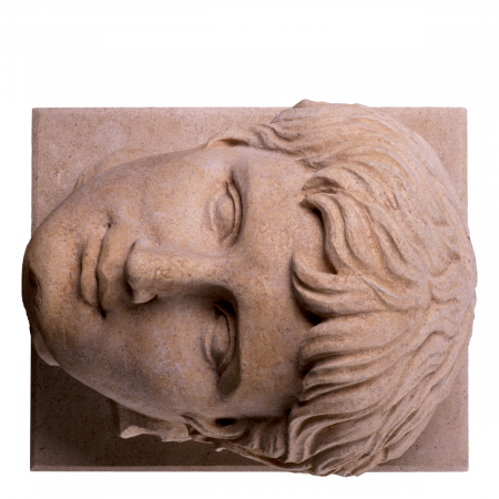 Bust al împăratului Augustus finisaj gresie, Dims: W. 30 | D. 25 | H. 26  (CM) [4]