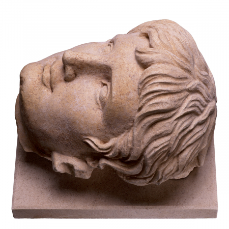Bust al împăratului Augustus finisaj gresie, Dims: W. 30 | D. 25 | H. 26  (CM) [6]