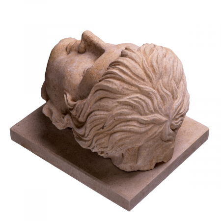 Bust al împăratului Augustus finisaj gresie, Dims: W. 30 | D. 25 | H. 26  (CM) [3]