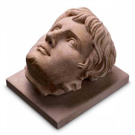 Bust al împăratului Augustus finisaj gresie, Dims: W. 30 | D. 25 | H. 26  (CM)