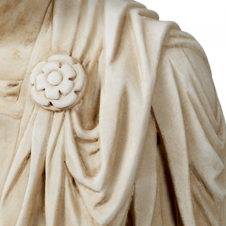 Bust din marmură Iulius Caesar aspect antic, Dims: L. 50.5 | W. 27 | H. 69.5  (CM) [7]