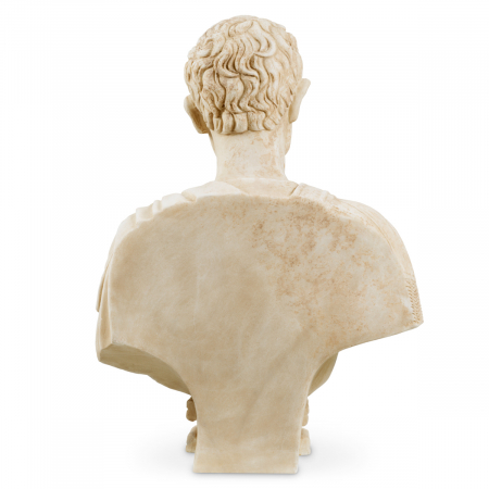 Bust din marmură Iulius Caesar aspect antic, Dims: L. 50.5 | W. 27 | H. 69.5  (CM) [4]