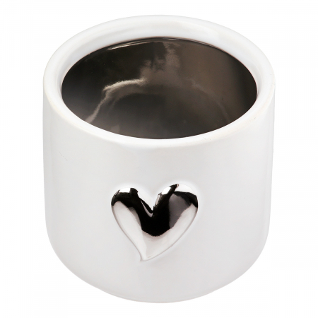Cachepot, Modern Heart, Motiv inimă, Ceramica, alb, PU 6, H. 8,5 cm, D. 8 cm [2]