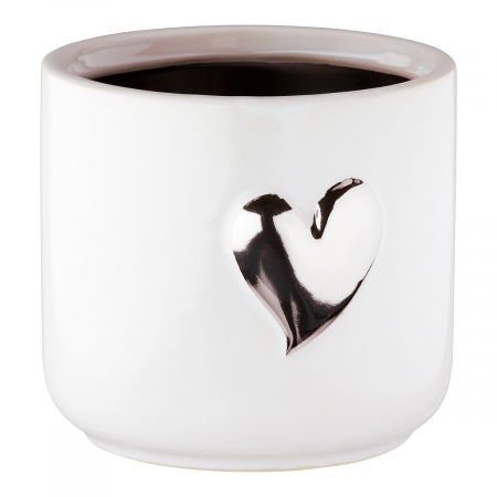 Cachepot, Modern Heart, Motiv inimă, Ceramica, alb, PU 6, H. 8,5 cm, D. 8 cm [1]