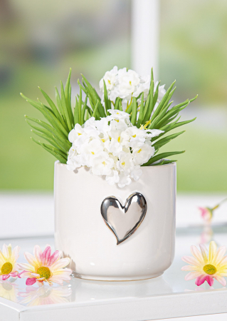 Cachepot, Modern Heart, Motiv inimă, Ceramica, alb, PU 6, H. 8,5 cm, D. 8 cm [3]