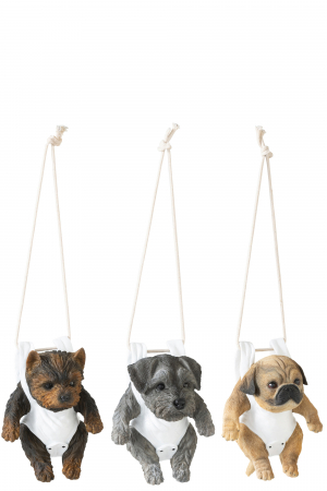 Figurine - Câine cu scutec, A, sortiment de 3, polirășină, L 15| W 12.5| H 19.5 cm