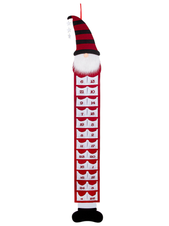 CRACIUN - Calendar de Advent, Imp, „Bärti”, Fetru, rosu, PU 4, L. 3 cm, l. 20 cm, H. 135 cm