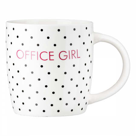 Servirea mesei - Cana, Office Girl, Litere, Porțelan, alb, PU 6, L. 8,5 cm, L. 12 cm, H. 9 cm
