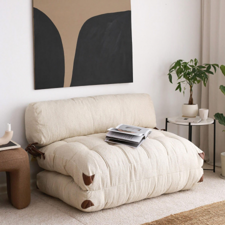 SALE % - Canapea 2 locuri extensibila Fold Bej