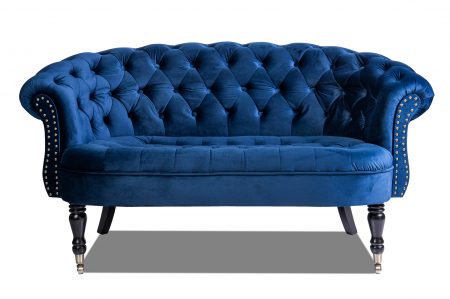 Canapele - Canapea 2 locuri Filip Chesterfield, albastru, 152x82x82