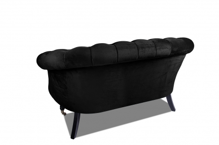 Canapea 2 locuri Filip Chesterfield, negru, 152x82x82 [3]