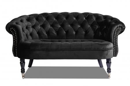 Canapele - Canapea 2 locuri Filip Chesterfield, negru, 152x82x82