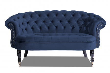 Canapele - Canapea 2 locuri Filip Chesterfield, albastru petrol, 152x82x82