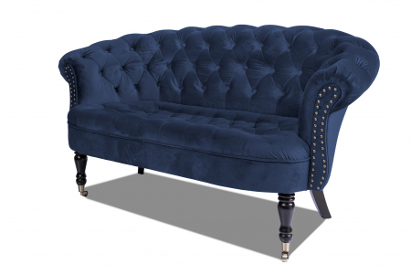 Canapea 2 locuri Filip Chesterfield, albastru petrol, 152x82x82 [4]