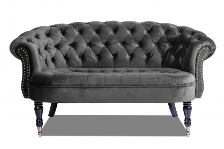 Canapele - Canapea 2 locuri Filip Chesterfield, gri inchis, 152x82x82