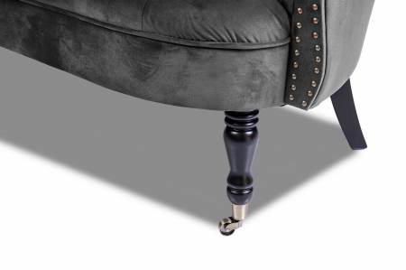 Canapea 2 locuri Filip Chesterfield, gri inchis, 152x82x82 [5]