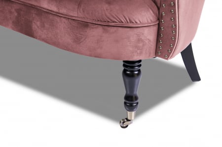 Canapea 2 locuri Filip Chesterfield, roz inchis, 152x82x82 [5]