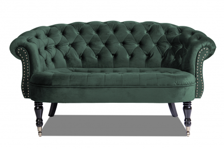 Canapele - Canapea 2 locuri Filip Chesterfield, verde, 152x82x82