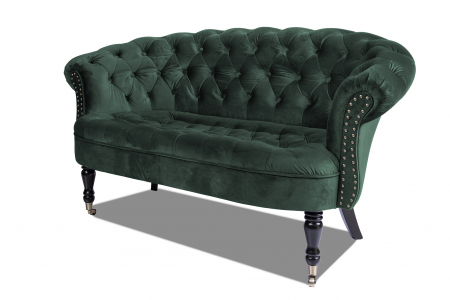 Canapea 2 locuri Filip Chesterfield, verde, 152x82x82 [4]