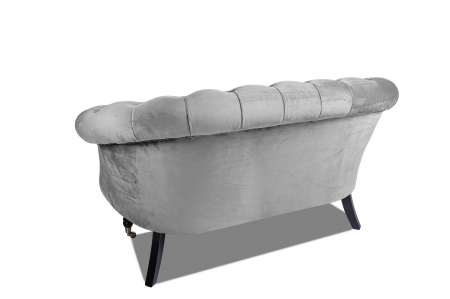 Canapea 2 locuri Filip Chesterfield, gri deschis, 152x82x82 [3]