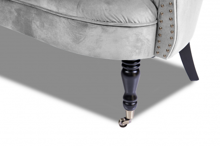 Canapea 2 locuri Filip Chesterfield, gri deschis, 152x82x82 [5]