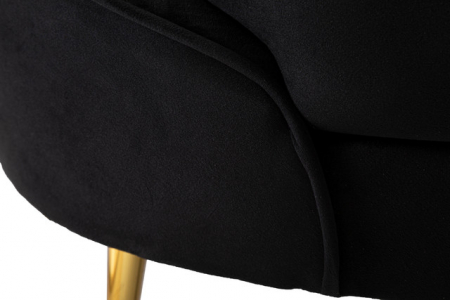 Canapea 2 locuri Oslo, Metal/Poliester, Negru/Auriu, 68x148x84 cm [8]