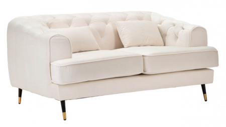 Canapea 2 locuri Praga, Metal/Poliester, Crem/Auriu, 71x146x86 cm [1]