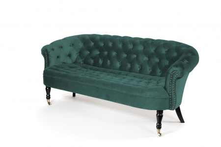 Canapele - Canapea 3 locuri Filip Chesterfield, albastru verzui, 196x82x82 cm
