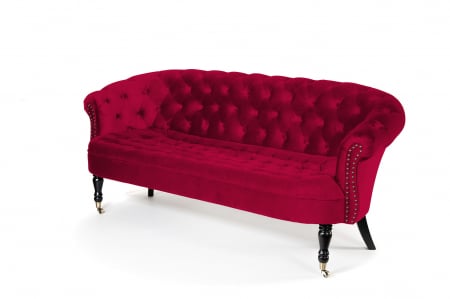 Canapele - Canapea 3 locuri Filip Chesterfield, bordeaux, 196x82x82 cm