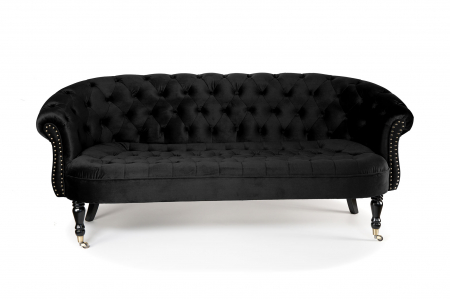 Canapea 3 locuri Filip Chesterfield, negru, 196x82x82 cm [6]