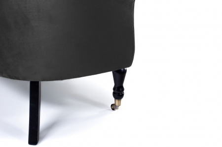 Canapea 3 locuri Filip Chesterfield, gri inchis, 196x82x82 cm [9]