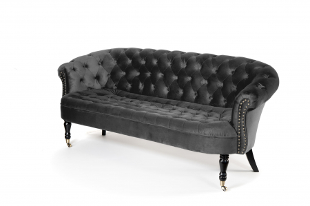 Canapele - Canapea 3 locuri Filip Chesterfield, gri inchis, 196x82x82 cm