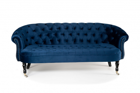 Canapea 3 locuri Filip Chesterfield, albastru, 196x82x82 cm [7]