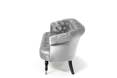 Canapea 3 locuri Filip Chesterfield, gri deschis, 196x82x82 cm [1]