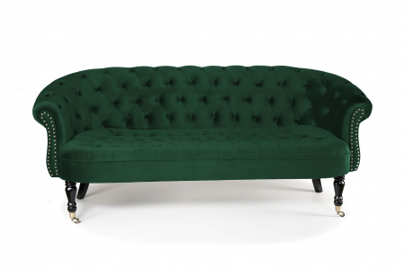 Canapea 3 locuri Filip Chesterfield, verde, 196x82x82 cm [6]
