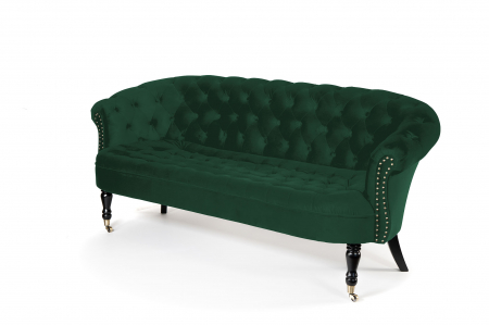 Canapele - Canapea 3 locuri Filip Chesterfield, verde, 196x82x82 cm