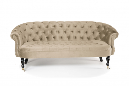 Canapea 3 locuri Filip Chesterfield, bej, 196x82x82 cm [6]