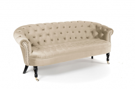 Canapele - Canapea 3 locuri Filip Chesterfield, bej, 196x82x82 cm