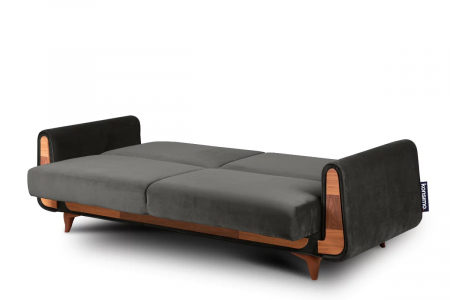 Canapea 3 locuri GUSTAVO, Lemn/Stofa, Antracit, 230x98x98 cm [5]