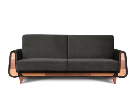 Canapea 3 locuri GUSTAVO, Lemn/Stofa, Antracit, 230x98x98 cm [1]