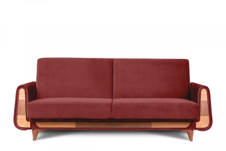 Canapea 3 locuri GUSTAVO, Lemn/Stofa, Bordo , 230x98x98 cm [1]