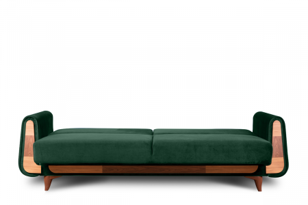 Canapea 3 locuri GUSTAVO, Lemn/Stofa, Verde inchis, 230x98x98 cm [7]