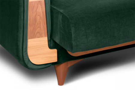 Canapea 3 locuri GUSTAVO, Lemn/Stofa, Verde inchis, 230x98x98 cm [6]