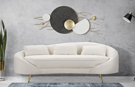 SALE % - Canapea 3 locuri, Oslo cu perne, Crem 185X84X68 cm