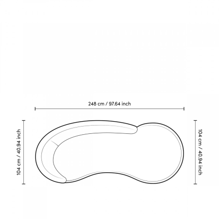 Canapea Bernd, natur, Dims: W. 248 | D. 104 | H. 74 | SD. 62 | SH. 42  (CM) [8]